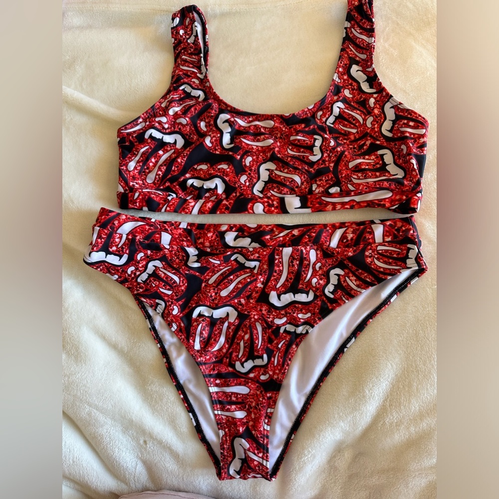 Rolling Stones Swimsuit Bikini Bathing Suit XXL New